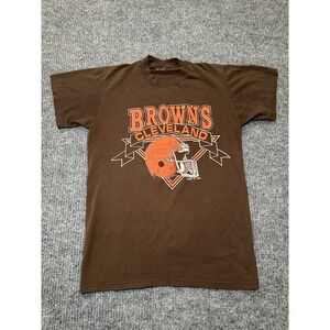 Vintage Logo 7 Cleveland Browns NFL Single Stitch Shirt Youth XL (cut‎ Tag)